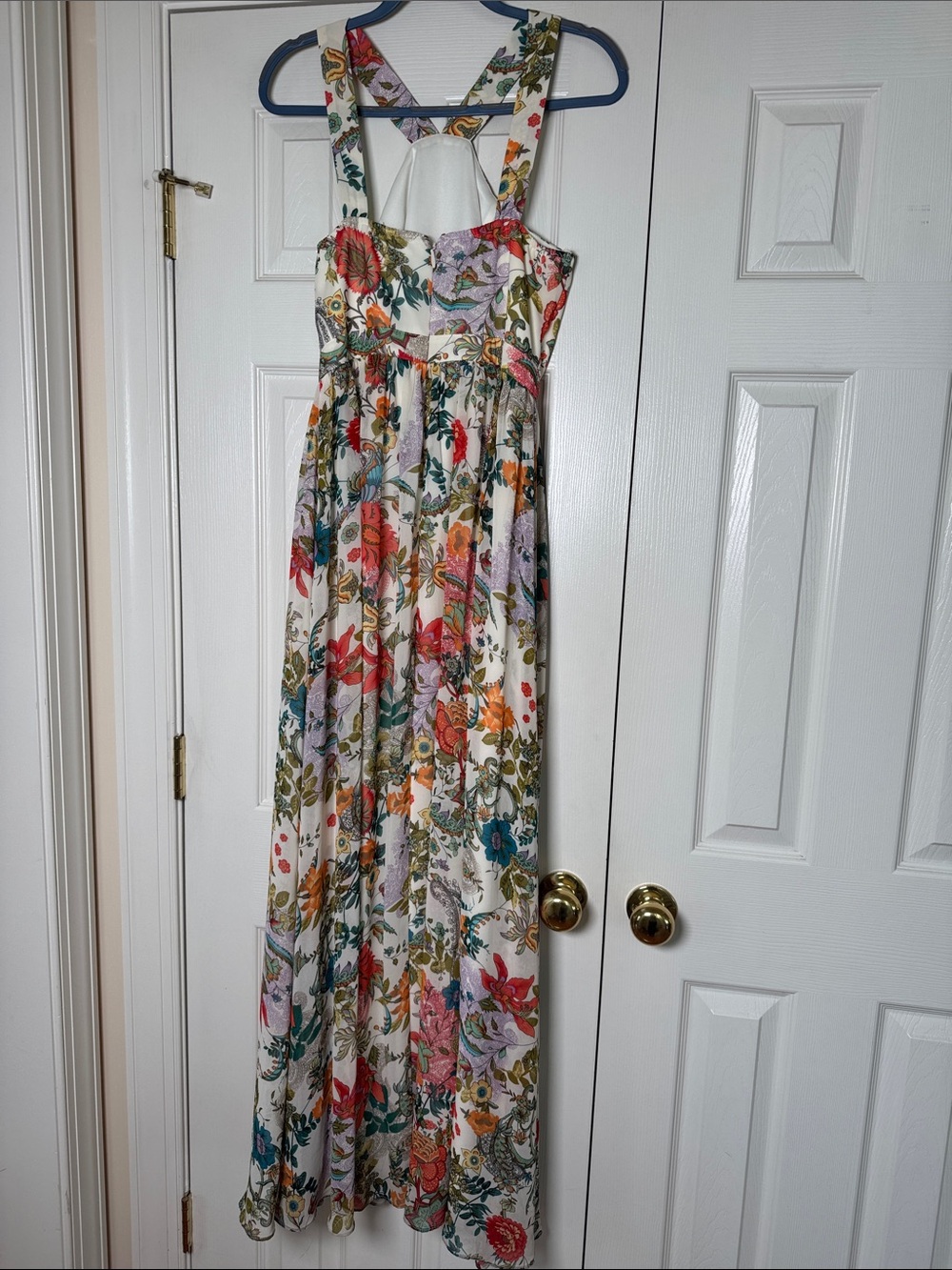 Lulus Lilja Cream Floral Print Maxi Dress size medium boho whimsy - Picture 4 of 11